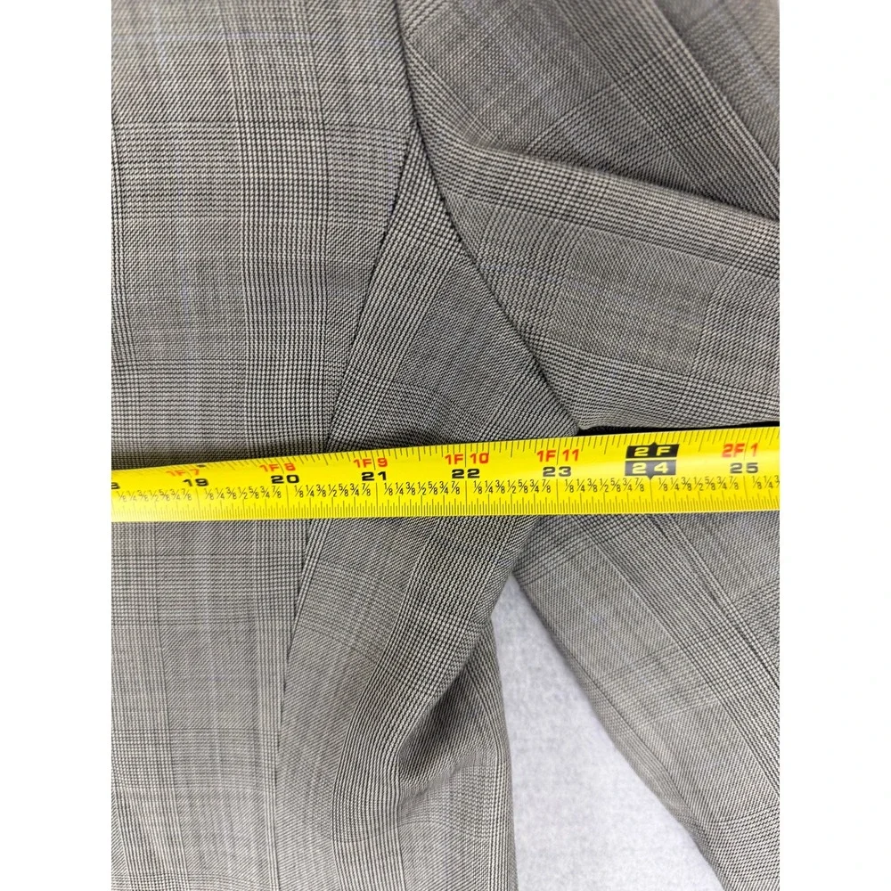 Burberry London Mens 43R Wool Glen Plaid Blazer Sport Coat Grey 2 Button USA